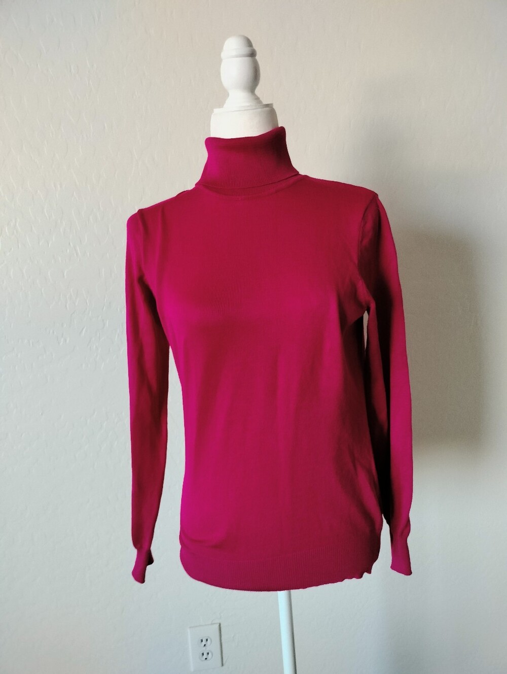 Fuchsia Turtleneck Sweater - Women's Long Sleeve